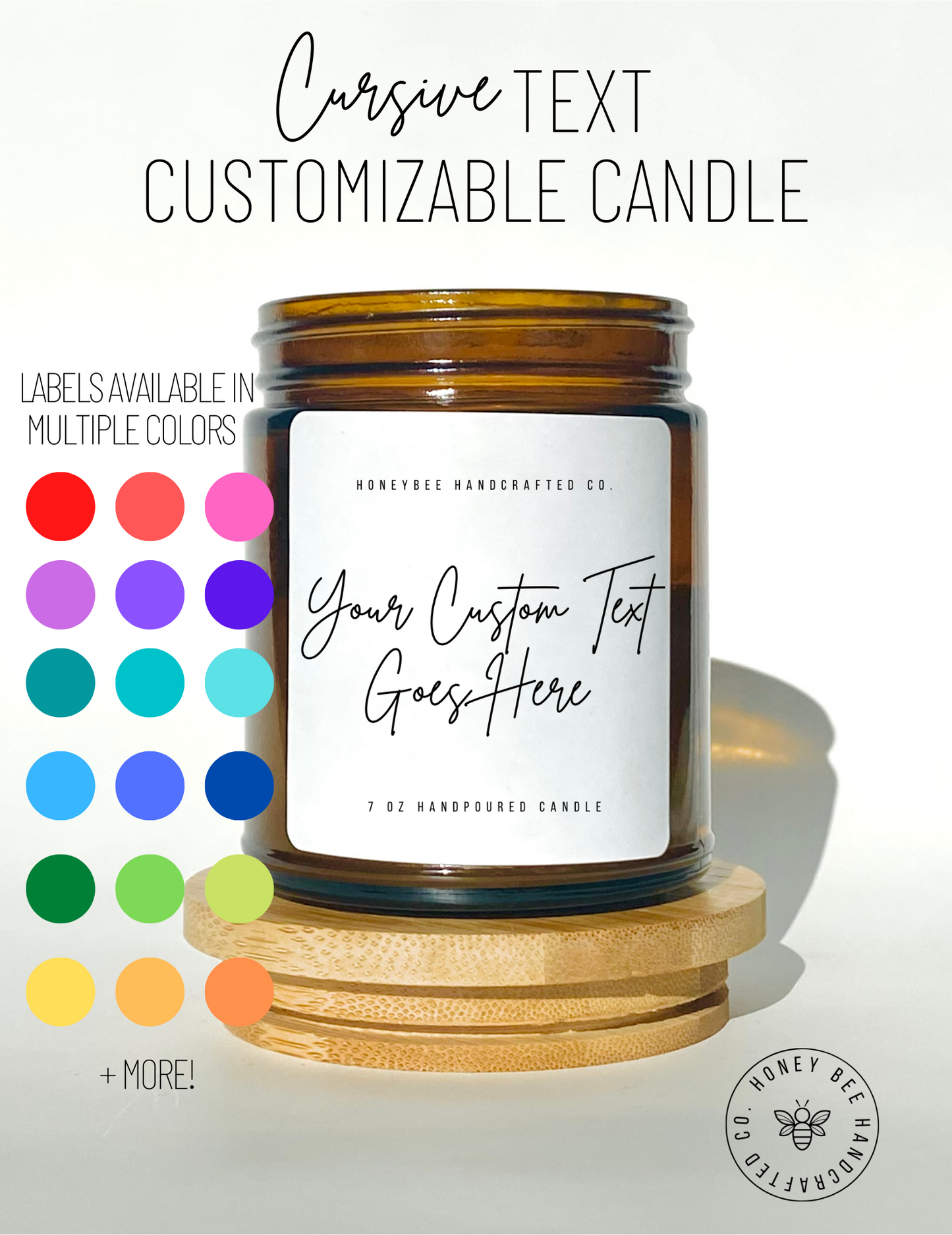 Customizable Cursive Text Candle