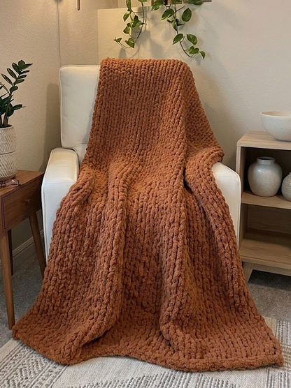 Queen Handknit Blanket | Oversized Luxury Blanket for Bed or Couch