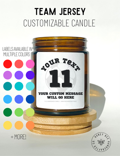 Team Jersey Custom Candle